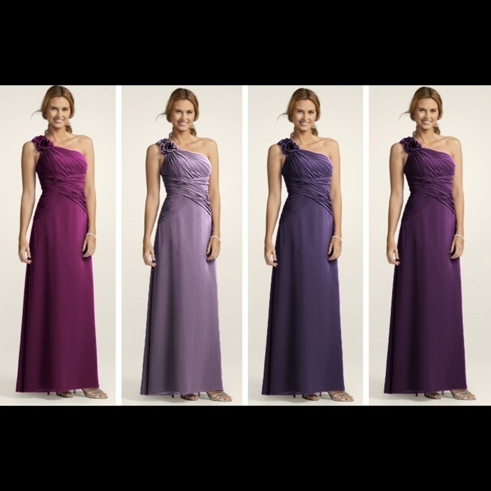 David’s Bridal Lapis Chiffon Bridesmaid Dress - Plus Size 18 / 18W F14010